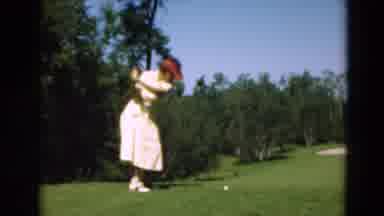 Duluth Minnesota USA (1975): Woman In 1950'S Attire Golfing