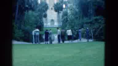Florida USA (1975): Persons Are Standing In Front Of The Building