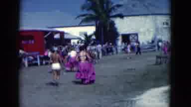 Florida USA (1975): Dancers At A Luau Getting Ready To Perform Outside