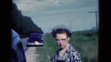 Florida USA (1975): Traveling Folks Admiring Ocean Waves With Blue Skies And White