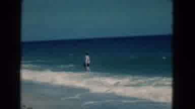 Florida USA (1975): Many People Having A Fun Day At The Beach