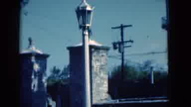 Florida USA (1975): Camera Shows Off Light Posts And Stone Walls That Sit Next To