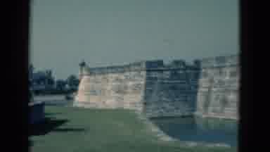 Florida USA (1975): Old Stone Castle Viewed During The Day Featuring A Surrounding