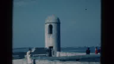 Florida USA (1975): A Lady Walking Past A Walkway With A Ocean View