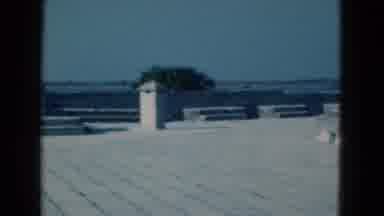 Florida USA (1975): Large Stone Patio Appears Empty But Several People Are On The