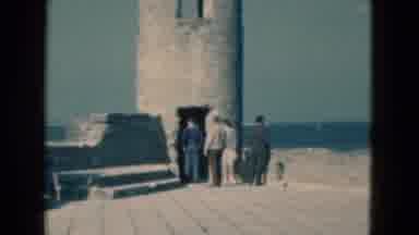 Florida USA (1975): A Group Of Tourist Look Out At Sea Atop Ruins