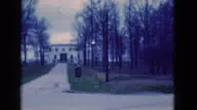 Florida USA (1975): Building Being Filmed On A Sunny Day Outside With The Wind