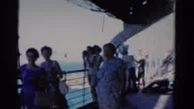 Florida USA (1975): People On A Boat Ride By The Railing With A Latter And Life