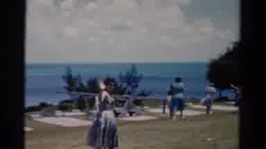 Florida USA (1975): A Group Of Ladies Waving And Hanging Out On The Beach
