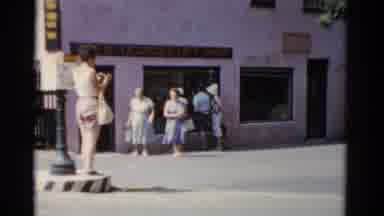 Florida USA (1975): A Woman Standing At An Intersection Divider When Suddenly A