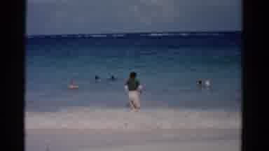 Florida USA (1975): Many Peoples Are Playing In The Sea Doing Swimming Also