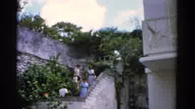Florida USA (1975): Family Walking Downstairs Getting Prepared To Board A Cruise