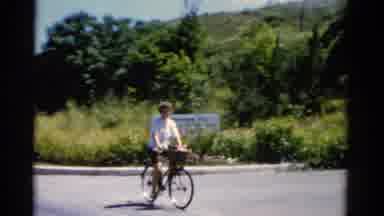 Florida USA (1975): A Leisurely Bike Ride Along A Somewhat Busy Road On A Summer
