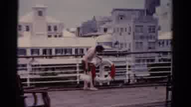 Florida USA (1975): Retro Video Of Three Women Exploring Dock And Cruise Ship