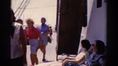 Florida USA (1975): A Group Of People Walking Around On Boat Enjoying Cruise
