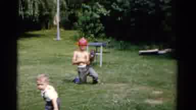 Florida USA (1975): Children Playing Catch Outside