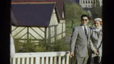 Boston Mass USA (1975): People Walking Into Building While Couple Stand Beside