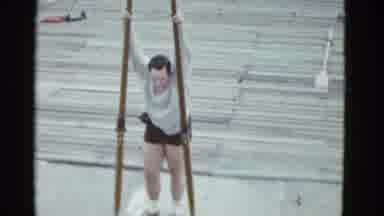 Boston Mass USA (1975): Athletic Man Performing An Outdoor Aerial Stunt On A