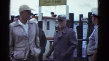 Boston Mass USA (1975): Seven Seas Cafe Sign With Men Wearing Khaki Clothing