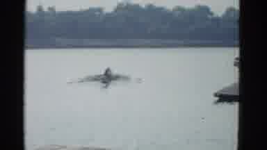 Boston Mass USA (1975): Team Of Rowers Takes Off Across The Lake Towards The Other