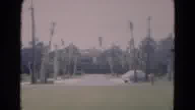 Florida USA (1975): One Person Getting Out From Building It's Yellow Wall Building
