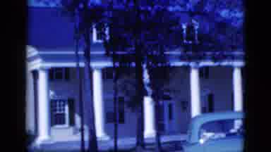 Florida USA (1975): Beautiful Old House With Columns Palm Trees And Old Car