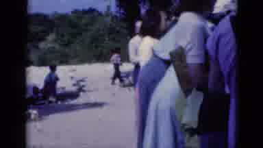 Florida USA (1975): The Crocodiles Are Flow In The Sand And Near The Peoples Are