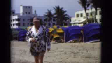 Florida USA (1975): Man In A Giraffe Printed Robe Shorts And A Baseball Cap On A