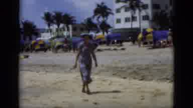 Florida USA (1975): Women Was Walking On The Sand