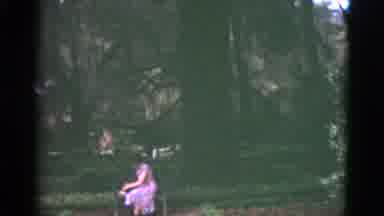 Florida USA (1951): A Girl Sits On A Bench In A Garden