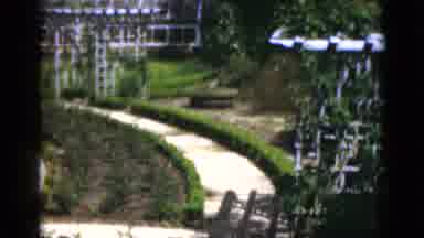 Florida USA (1951): Perfectly Manicured Garden With Concrete Walkways Trellises