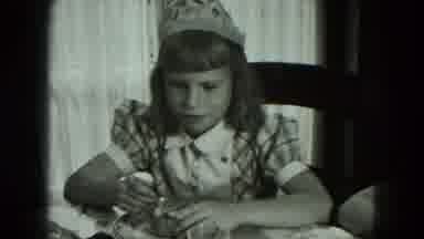 West Germany (1951): The Little Girl Is Eating A Cutie And Talking Nearby Her
