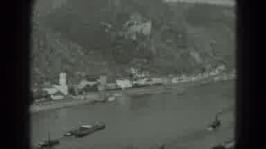 West Germany (1951): Old Black And White Footage Of The Boats On The River