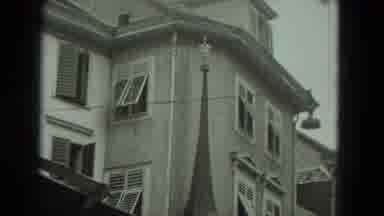 West Germany (1951): Windows With Shutters Bask Down On The Stone Statue Below