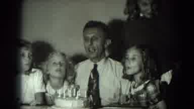 West Germany (1951): Woman And Kids Gather Around White Birthday Cake With Candles