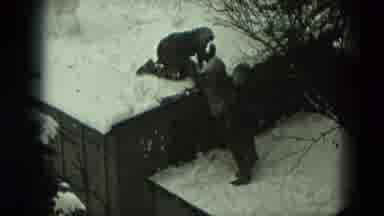 West Germany (1951): Children Playing On A Roof On A Snowy Winter's Day