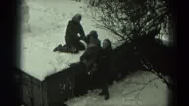 West Germany (1951): Antique Video Of Children Climbing On The Snowy Roof And