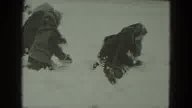 West Germany (1951): Snow Scene Has Kids Playing And A Dog Running Around During