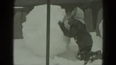 West Germany (1951): Little Girl Rolls Giant Snowball Into A Second Girl Near