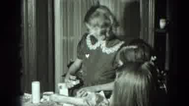 WEST GERMANY-1951: Several Young Girls Gather Around The Table While The One In Chef's Hat Plays