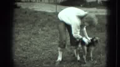 West Germany (1951): Teenage Girl Happily Playing With A Energetic Black And Brown