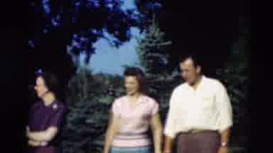 Paducah Kentucky USA (1951): Two Older Couples Standing Outside On A Nice Day