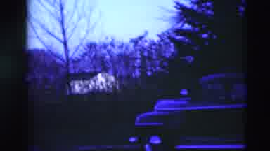 Paducah Kentucky USA (1951): Camera Pans Slowly Past House And Car In Light Of