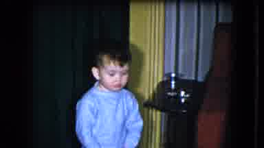 Cleveland Ohio (1951): Child Sees New Toy Car Racing Track For The First Time