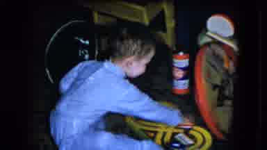 Cleveland Ohio (1951): Little Boy Playing With Small Toy Car On Figure Eight Track