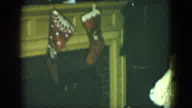 Cleveland Ohio (1951): Two Children In Pajamas Standing Near Two Christmas