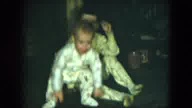 Cleveland Ohio (1951): Two Kids In Their Pajamas And One Of Them Waving