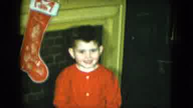 Cleveland Ohio (1951): A Cheerful Little Boy Walking Around His House On Christmas