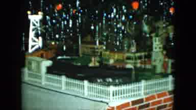 Cleveland Ohio (1951): A View Of A Toy Railroad Set Sitting On A Table During