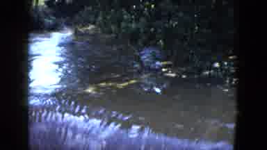 Cleveland Ohio (1951): River With A Fast-Moving Current Just Before A Waterfall